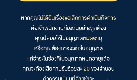 ถ้าไม่มีการต่อใบอนุญาต หรือ หนังสือรับรองการแจ้ง จะเกิดอะไรขึ้น