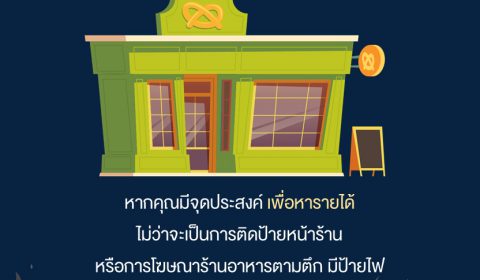 ร้านอาหาร มีป้ายหน้าร้าน